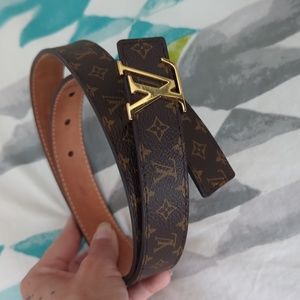 AUTHENTIC LOUIS VUITTON MINI MONOGRAM 25MM LV INITIALS BELT 75/30 M9781